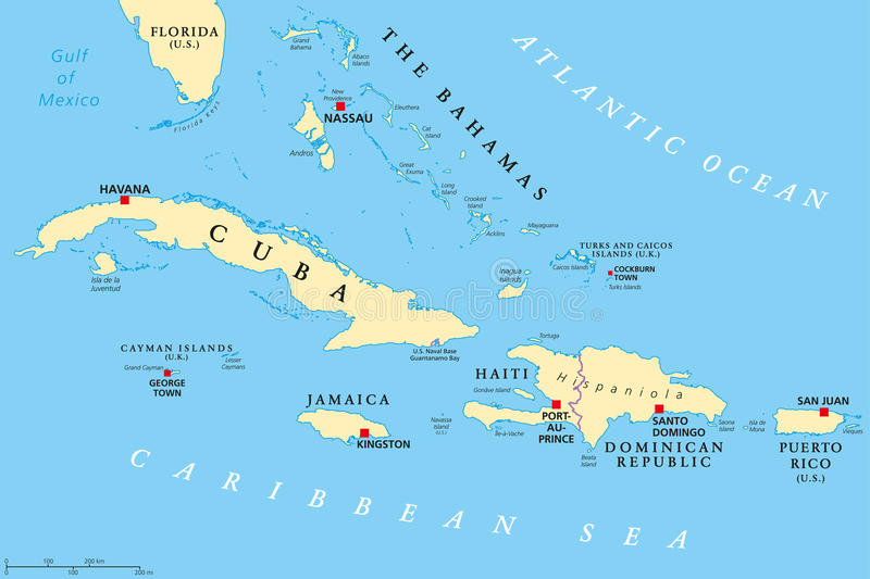 800x533 Puerto Rico And Dominican Republic Map Greater Antilles Political