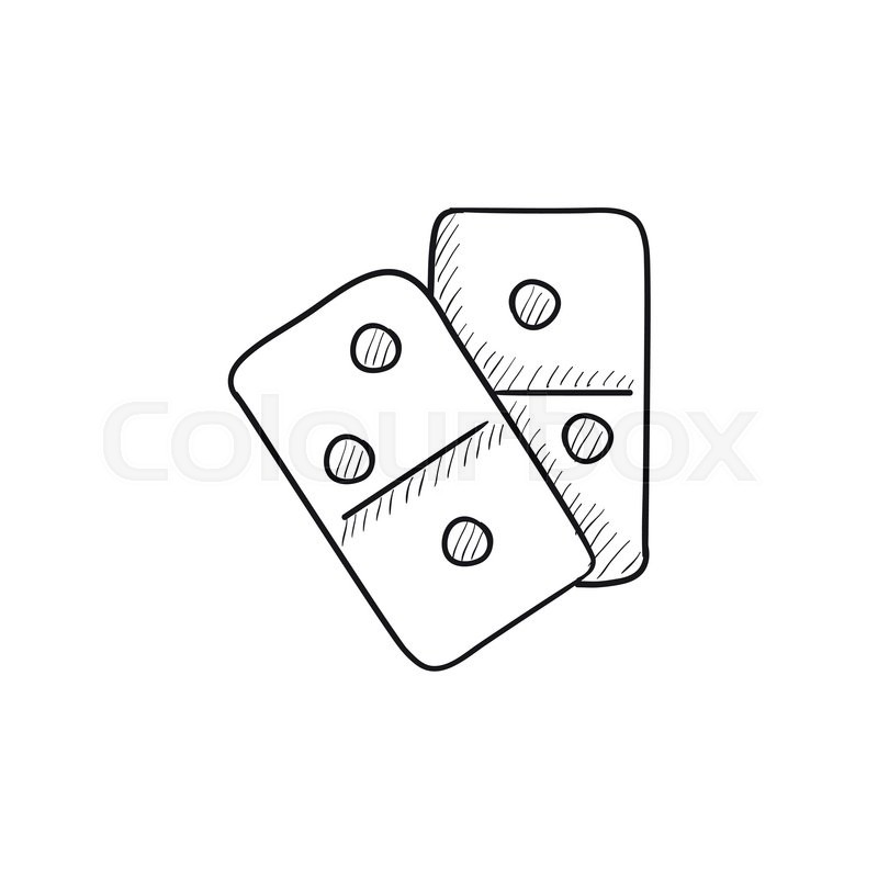 800x800 Domino Vector Sketch Icon Isolated On Background. Hand Drawn