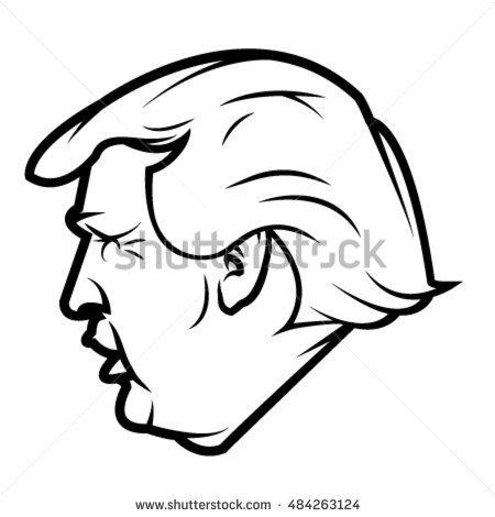 450x470 Collection Of Black And White Drawing Of Donald Trump High