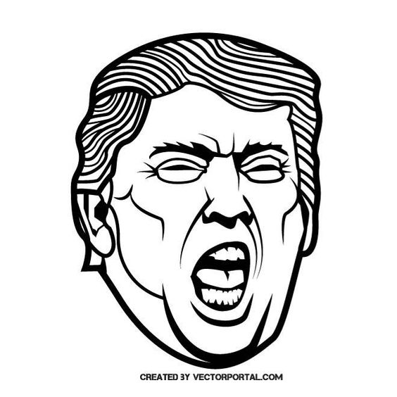 564x564 President Donald Trump With American Flag Illustration Vector