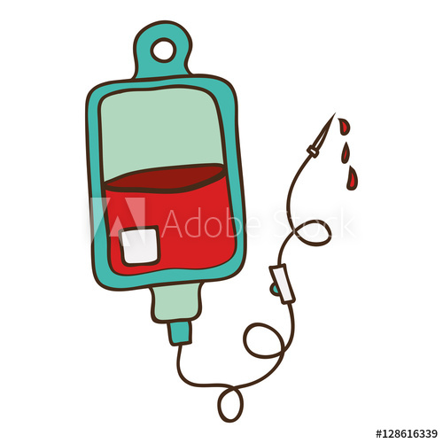 500x500 Hanging Bag For Blood Donation Vector Illustration