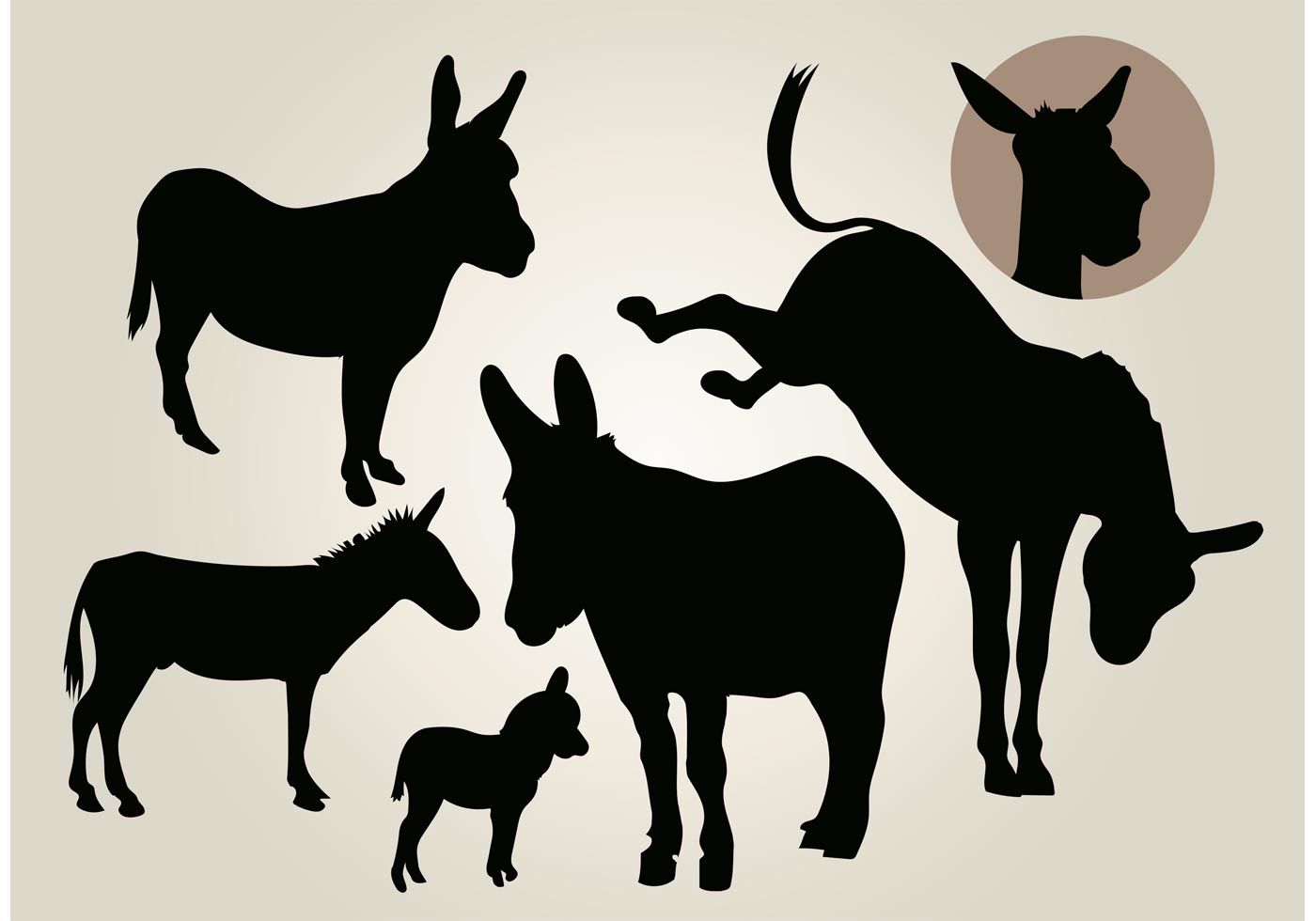 1400x980 Donkey Free Vector Art