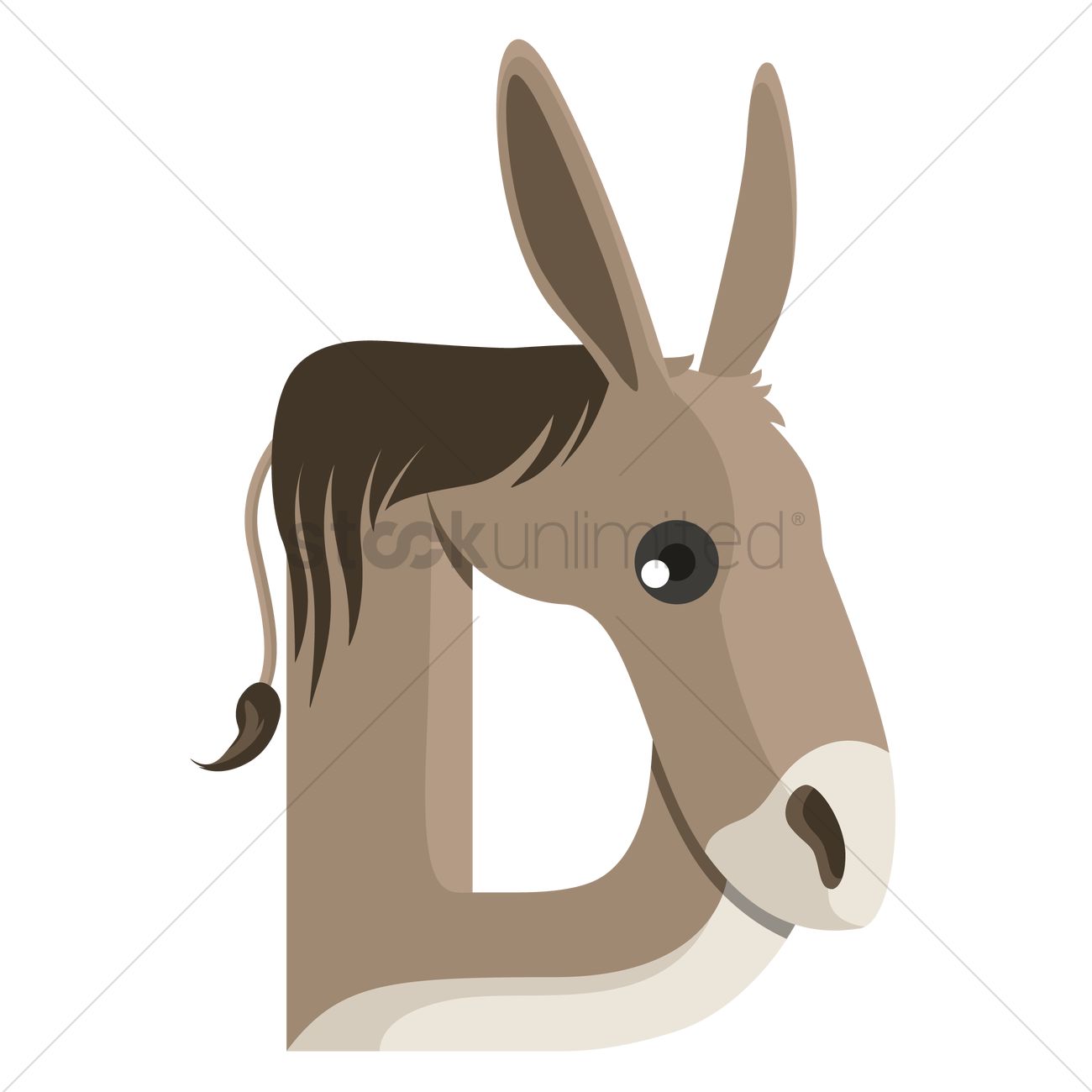 1300x1300 Free Letter D For Donkey Vector Image