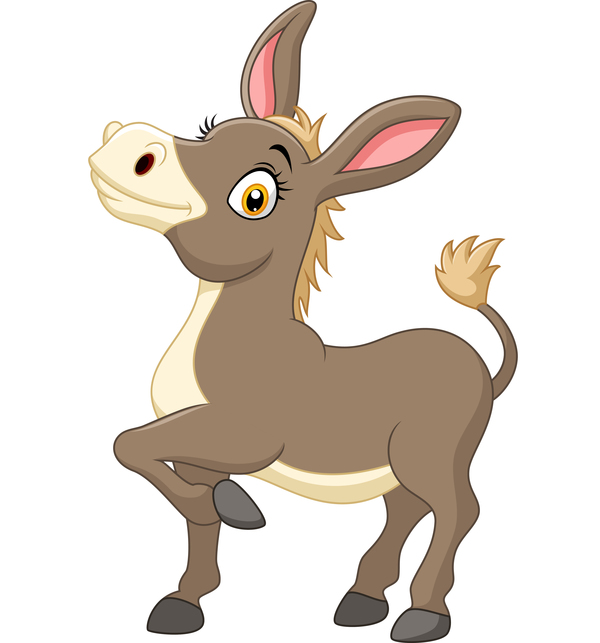 600x643 Little Donkey Cartoon Vector Free Download