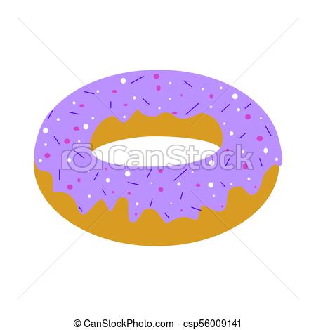 450x470 Purple Donut Vector Illustration. Purple Donut Cartoon Isolated