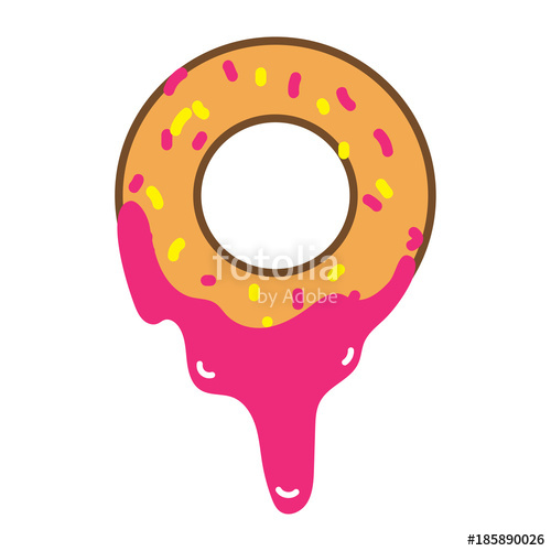 500x500 Cute Donut. Vector Illustration Of Cute Cartoon Donut, Can Be Used