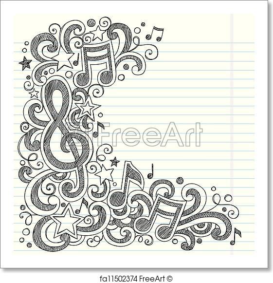 561x581 Free Art Print Of Music Doodle Vector
