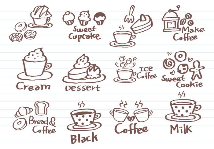 700x490 Coffee Doodle Vector Pack