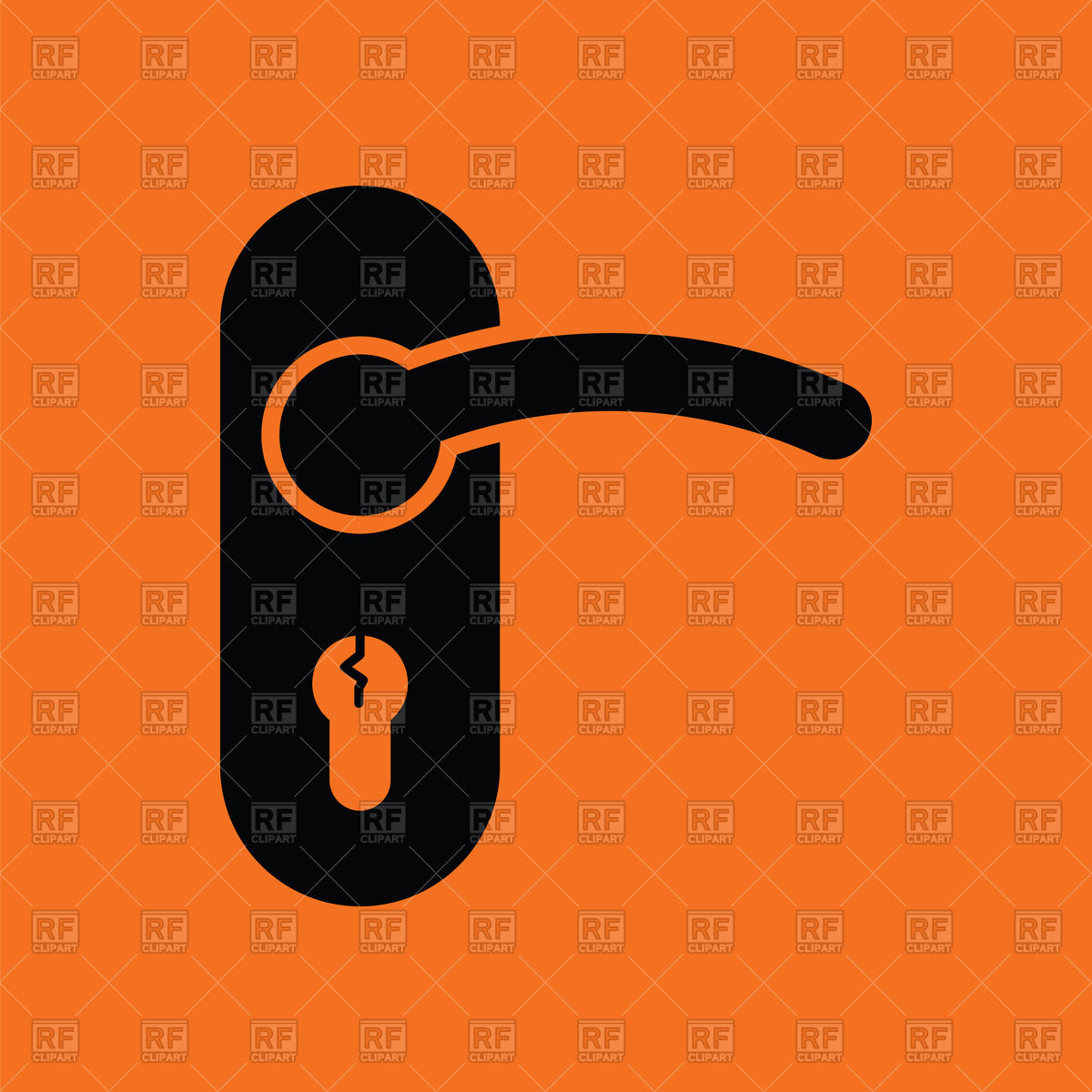1200x1200 Door Handle Icon On Orange Background Vector Image Vector