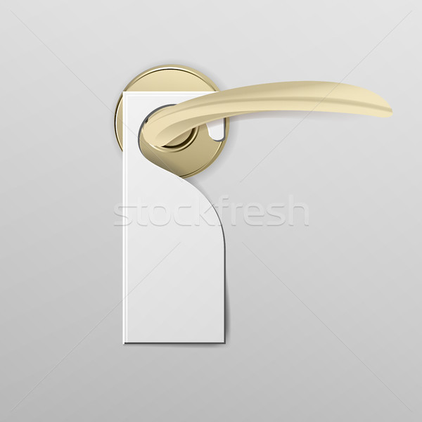 600x600 Metal Door Handle Lock With Hanger. Vector Illustration