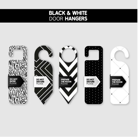 546x548 Black And White Door Hangers Vector
