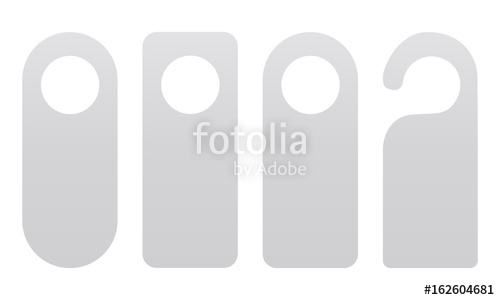 500x300 Set Of Door Hangers Isolated On White Background. Door Hanger