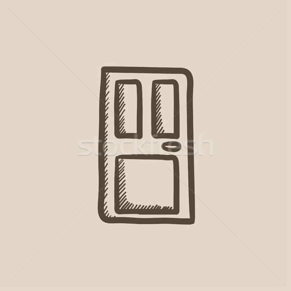 600x600 Front Door Sketch Icon. Vector Illustration Andrei Krauchuk