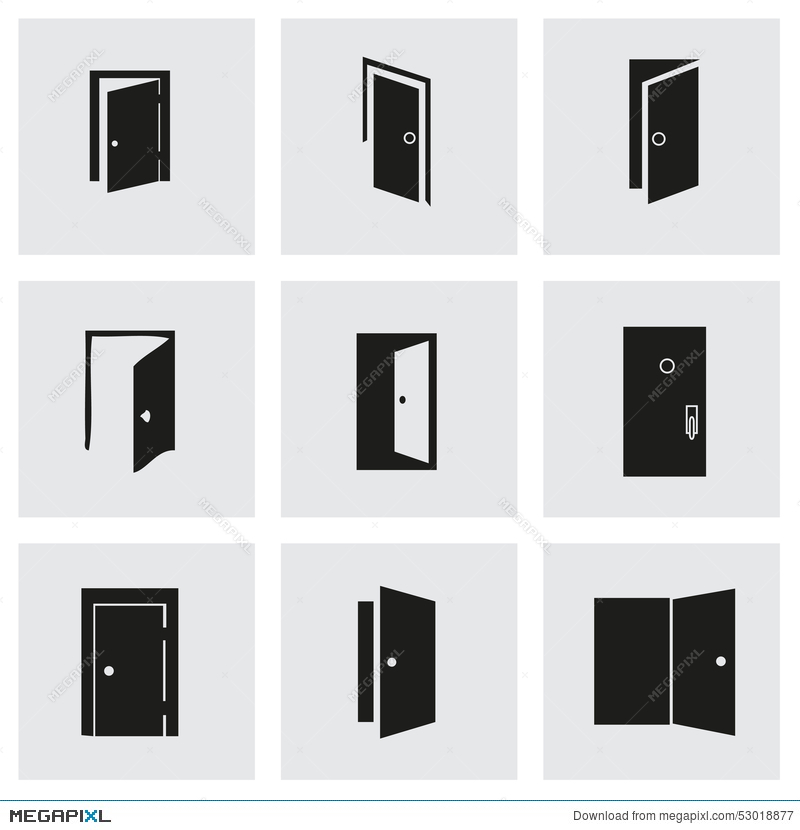 800x830 Vector Door Icon Set Illustration 53018877