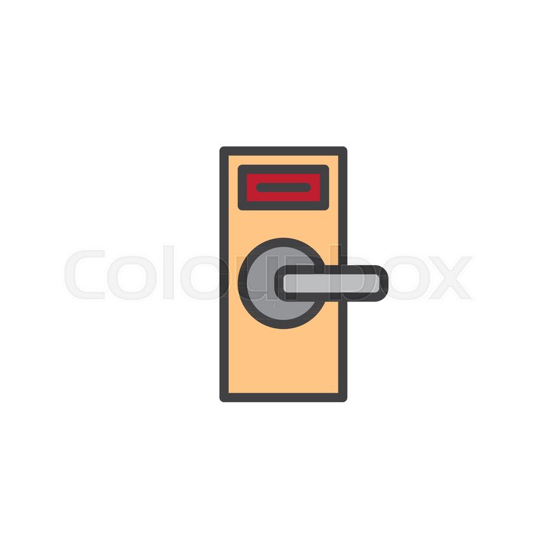 800x800 Door Knob Filled Outline Icon, Line Vector Sign, Linear Colorful
