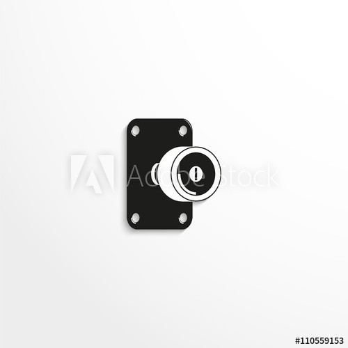 500x500 Hardware Elements. Door Knob. Vector Illustration. Black And White