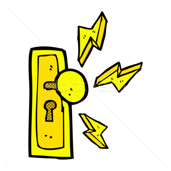 600x600 Comic Cartoon Door Knob Vector Illustration Lineartestpilot