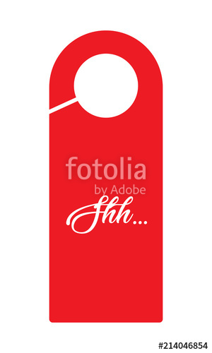 300x500 Hotel Door Hanger, Red Door Knob, Vector Design, Eps10 Stock