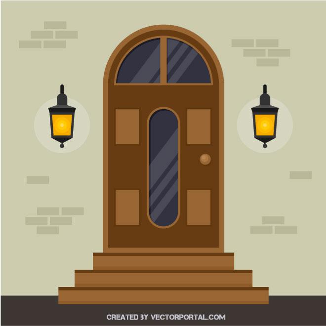 660x660 Front Door Vector Image