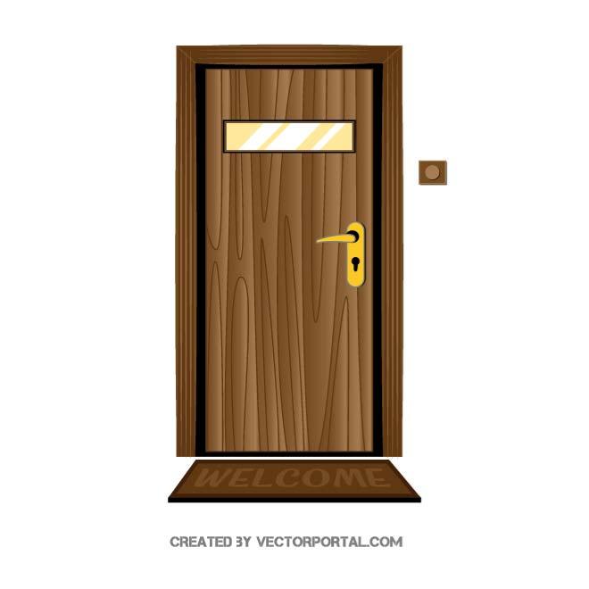 660x660 Wooden Door Vector Illustration By Vectorportal