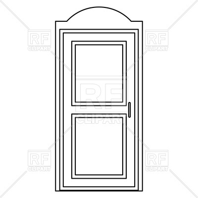400x400 Door Outline On White Background Vector Image Vector Artwork Of