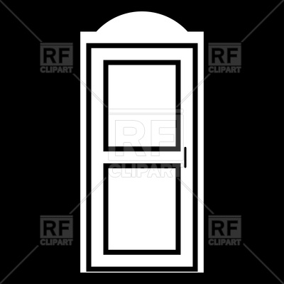 400x400 Door White Icon On Black Background Vector Image Vector Artwork