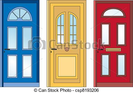 450x314 Red Yellow Blue Doors. Front Door In Three Colors.