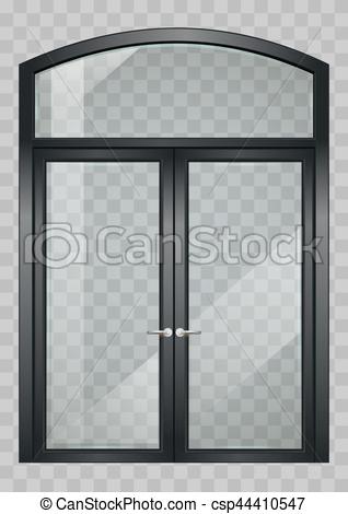 318x470 Black Balcony Door. Classic Wooden Window And Double Doors To The