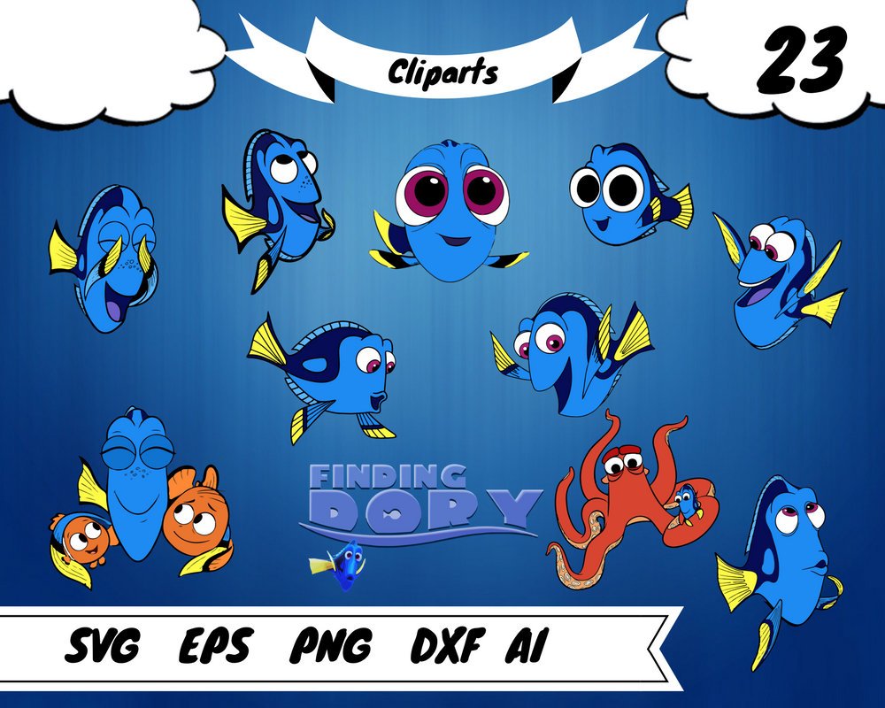 1000x800 23 Finding Dory Clipartdory Svgdory Vectordory Kidsdory Etsy