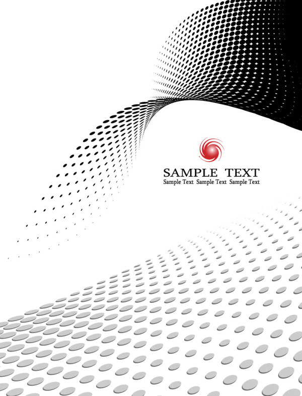 600x786 Waves With Dot Background Vector Free Download