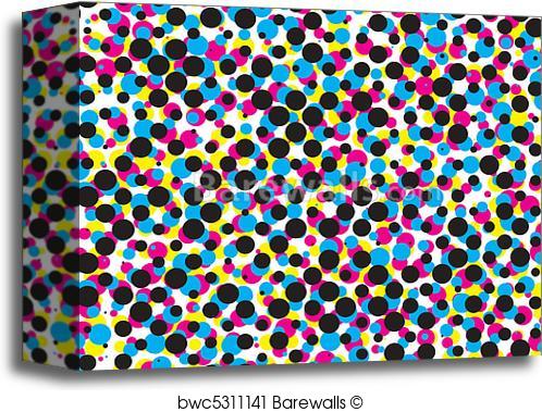 498x379 Canvas Print Of Cmyk Dot Pattern, Vector Barewalls Posters