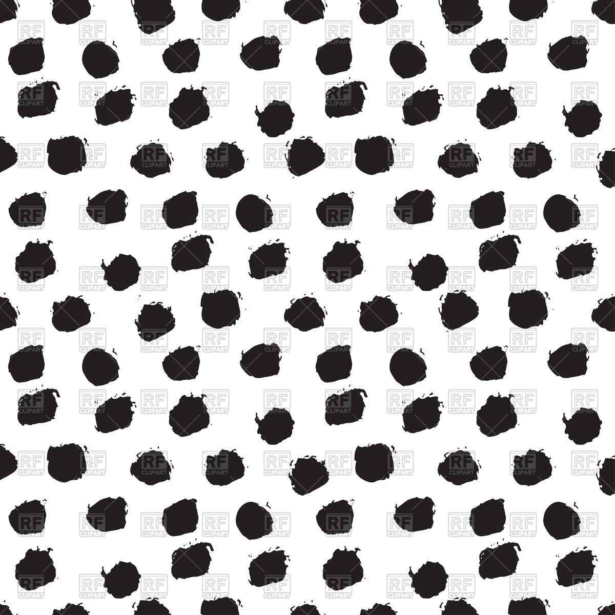 1200x1200 Seamless Ink Brush Painted Polka Dot Background Vector Image