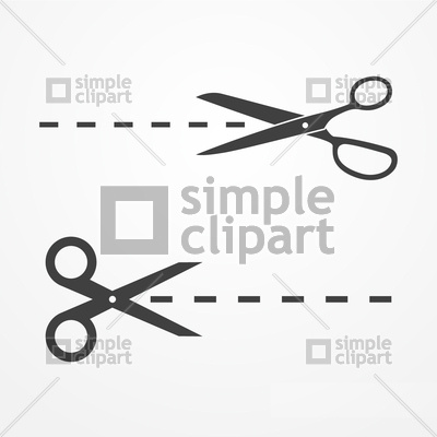 400x400 Cutting Scissors And Dotted Line Vector Image