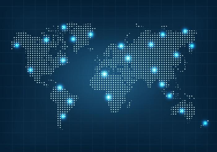 700x490 Dotted World Map Vector