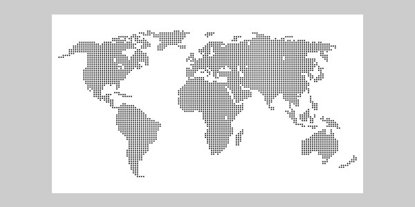 600x300 Dotted World Map Vector