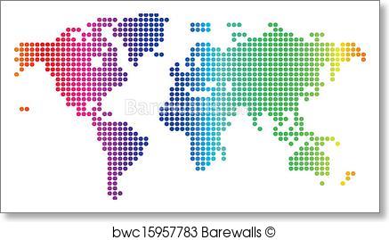437x269 Art Print Of Dotted World Map Barewalls Posters Amp Prints