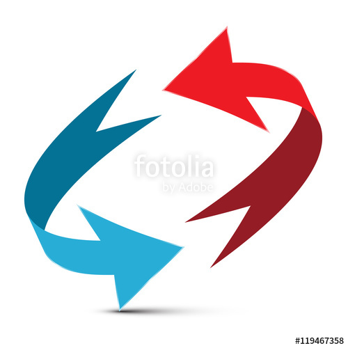 500x500 Arrows Illustration. Red And Blue Double Arrow Vector 3d Infinity