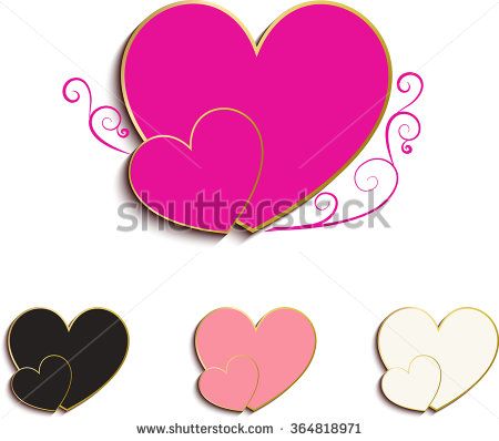 450x398 Double Hearts Icon Color Floral Design