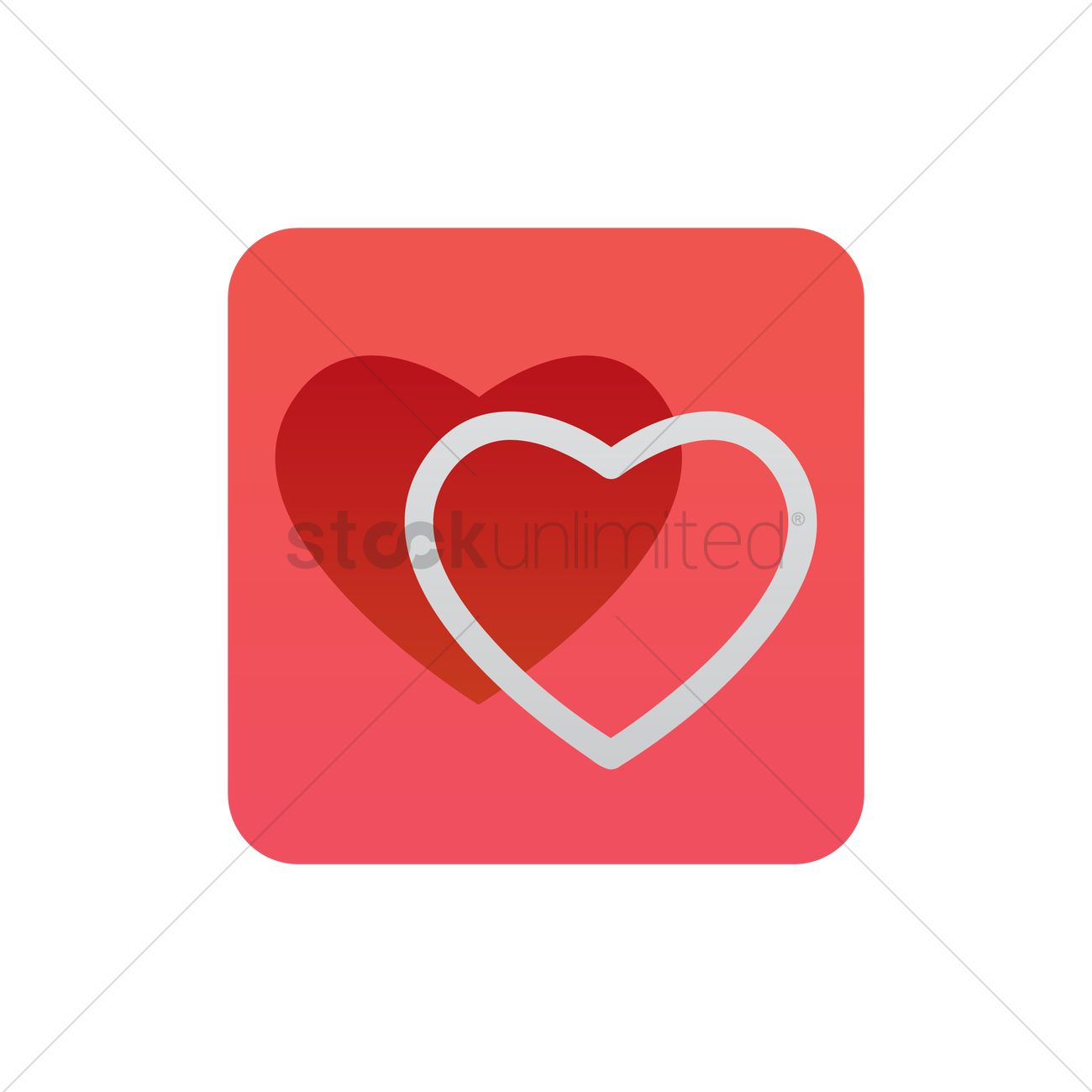1300x1300 Double Hearts Icon Vector Image