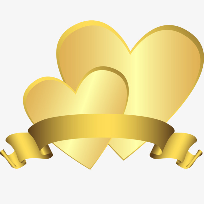 650x651 Gold Double Heart Vector Elements Of European Luxury Complex