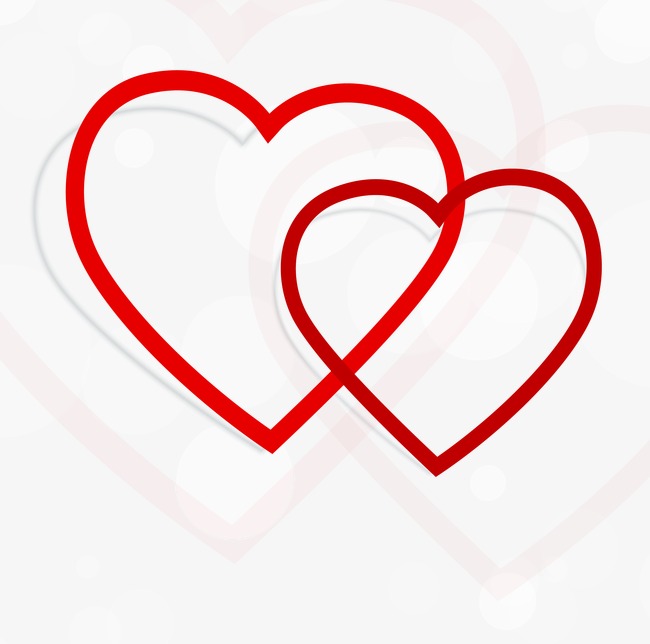 650x644 Red Double Heart Decoration, Heart Vector, Decoration Vector