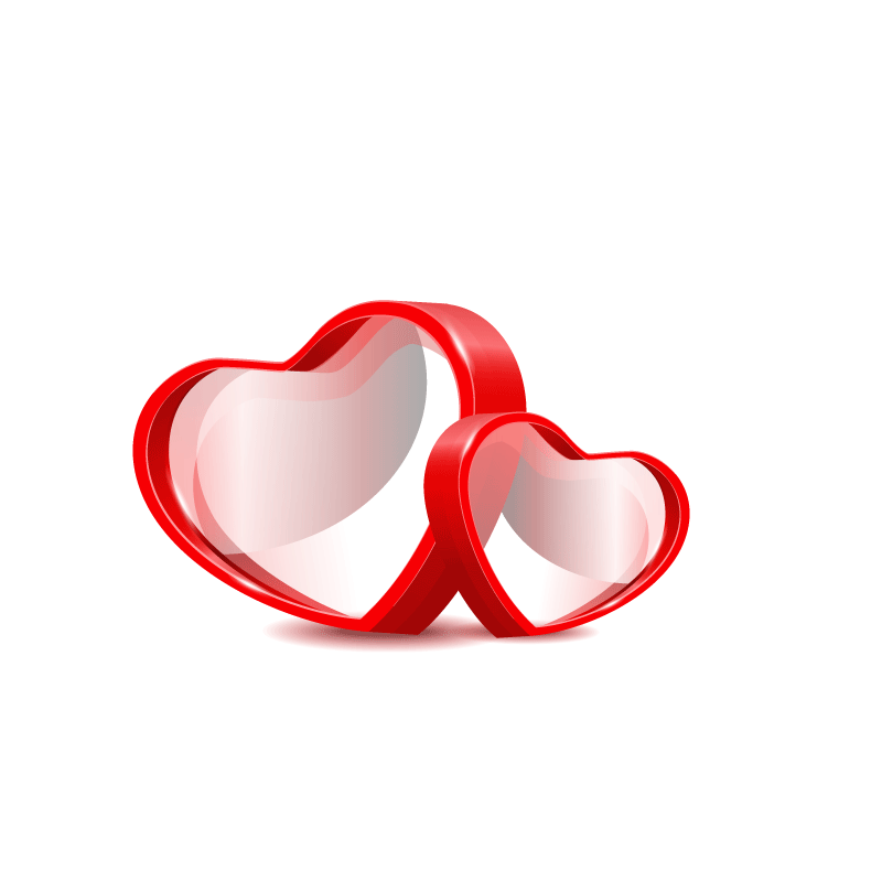800x800 Three Dimensional Red Double Heart Vector Material 800800
