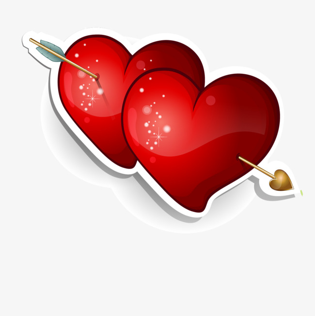 650x651 Cartoon Heart Vector, Cartoon Vector, Heart Vector, Double Heart