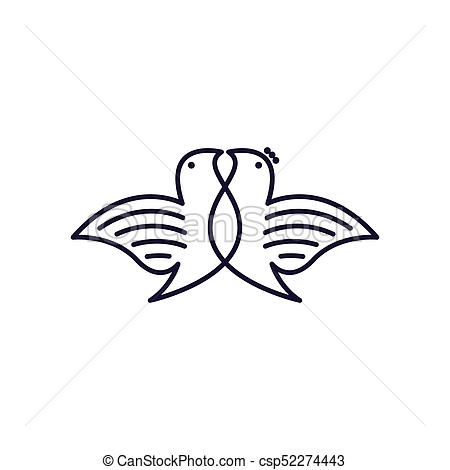 450x470 Dove Line Logo Icon Vector.