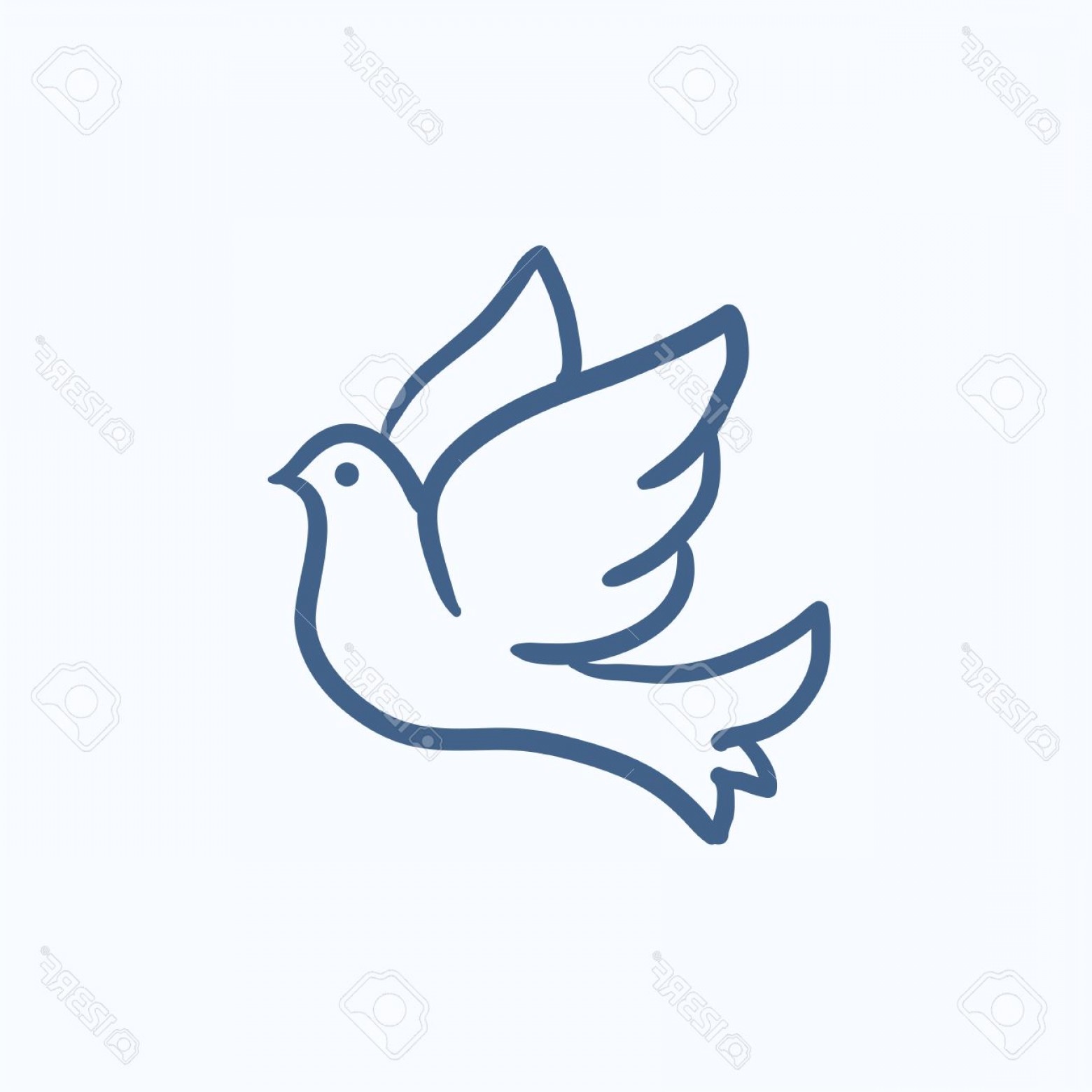 1560x1560 Photostock Vector Wedding Dove Vector Sketch Icon Isolated On