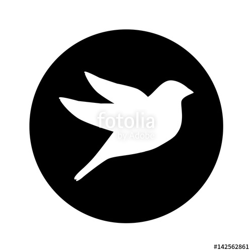 500x500 Dove Bird Silhouette Icon Vector Illustration Design Stock Image