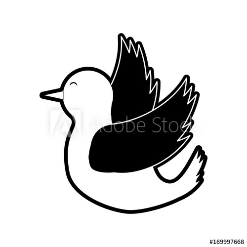 500x500 Dove Icon Over White Background Vector Illustration