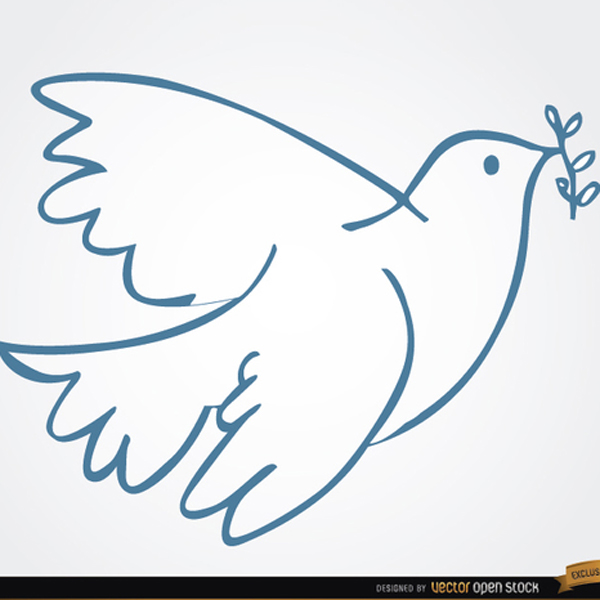 600x600 White Dove Vector With Laurel