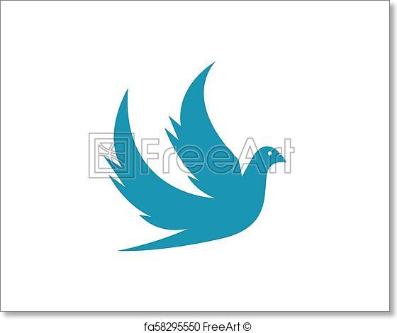 560x470 Free Art Print Of Dove Vector Icon. Dove Logo Template Vector Icon
