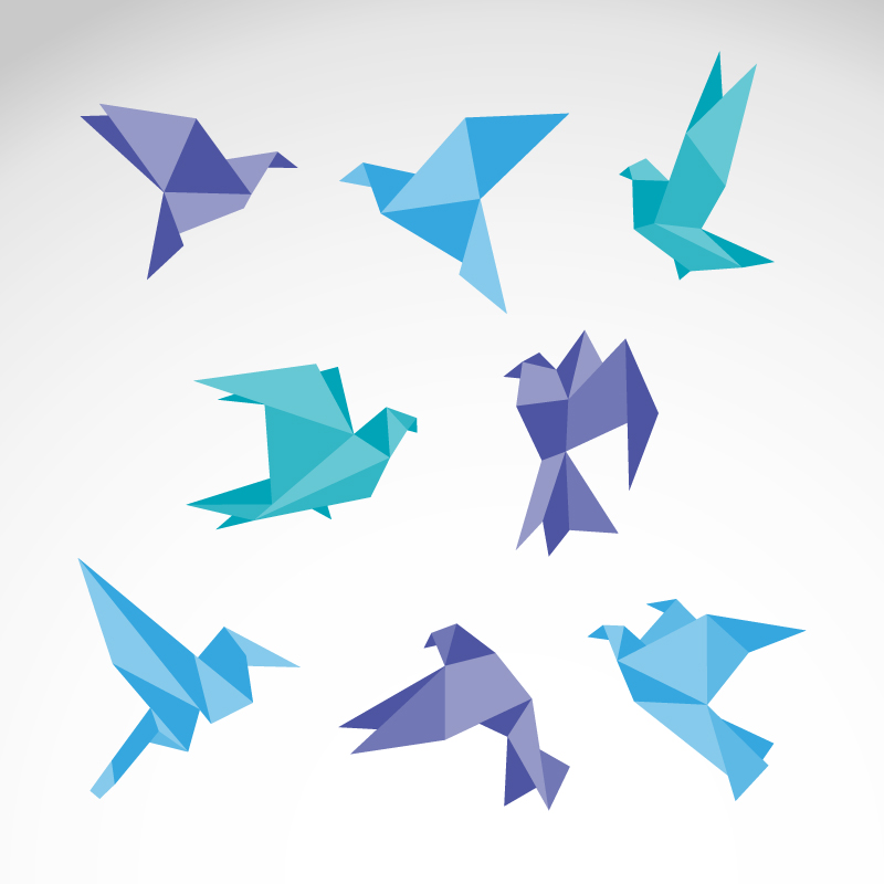 800x800 Color Origami Dove Vector Free Vector Graphic Download